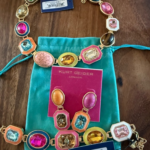 Kurt Geiger Jewelry - Kurt Geiger HTF Beaded Necklace, Earrings and Bracelet